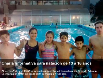 charla informativa natacion 13-18 años